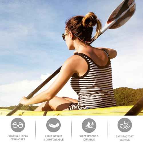 Glasses Strap -No Tail Adjustable Sunglasses Strap, Eyeglasses Strap, Cable Straps, Eye Glasses Holders Around Neck, Lanyard for Men Women -Eyewear Retainer String, Chain (4pcs Black 16Inch)