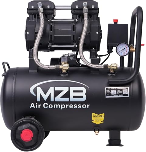 MZB-1100H-24 6.4 Gallon Ultra Quiet Oil-Free Air Compressor 115 PSI 7.41 CFM 1.5HP