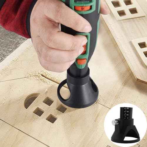 2 Pack Rotary Tool Guide Router Attachement Locator Positioner with Depth Gauge for Cutting Carving Engraving Grinding Milling Cutter Electric Drill Bits Routering Tool Project Woodworking