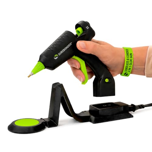 Surebonder Cordless & Corded High-Temperature Mini Hot Glue Gun with Fine Tip - 20W
