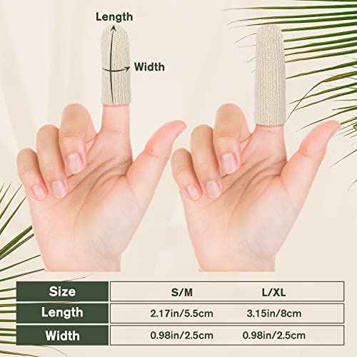 Evridwear Cotton Finger Cots Cotton Cushion 20PCS for Cracked Skin, Eczema, Calluses, Moisture Wicking, Finger Protection for Men & Women (Short Length)
