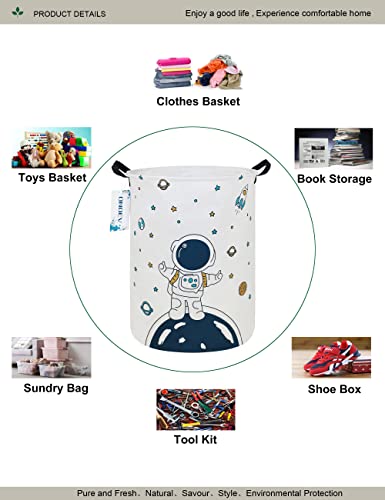 Round Collapsible Astronaut Space Laundry Hamper for Teens and Adults - Star Astronaut