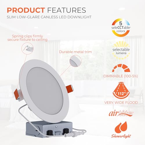 HALO HLB Canless 6 Inch LED Recessed Lighting 5CCT Dimmable, Model 1