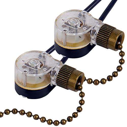 Pull Chain Zing Ear ZE-109 Ceiling Fan Switch 2-Pack Bronze DAYONE