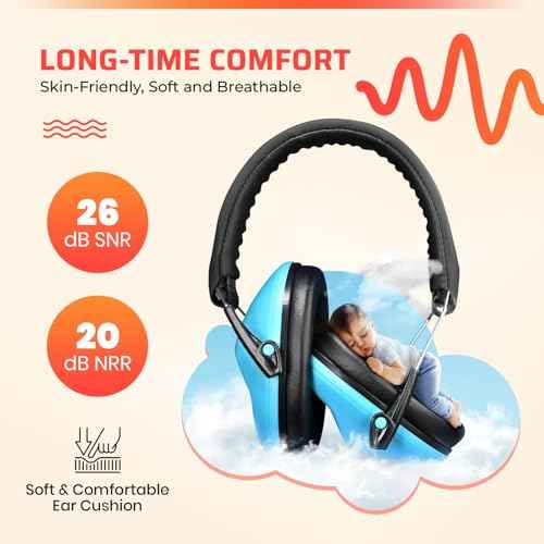 Jozy Noise Canceling Headphones for Kids, SNR 26dB Ear Protection for Autism, Sound Proof Sensory Muffs for Hearing, Concerts