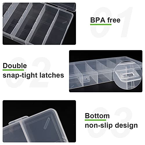 BAGTeck 2Pack Clear Plastic Storage Box for Makeup, Tools & Small Parts