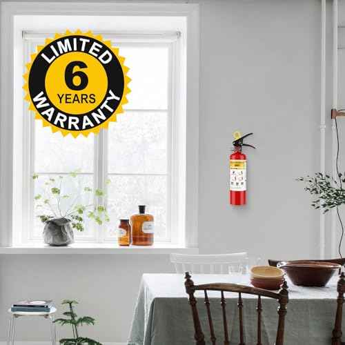 Dry Chemical Fire Extinguisher for Home & Vehicle - 1 Pack Class ABC Fire Extinguisher Spray with Quick-Release Handle, Multipurpose Heavy Duty Fire Extinguishers for Kitchen Boat Car & Garage