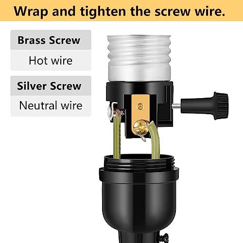 Baocuz UL Listed E26 Light Socket Replacement Kit with ON/Off Switch - 2 Pack