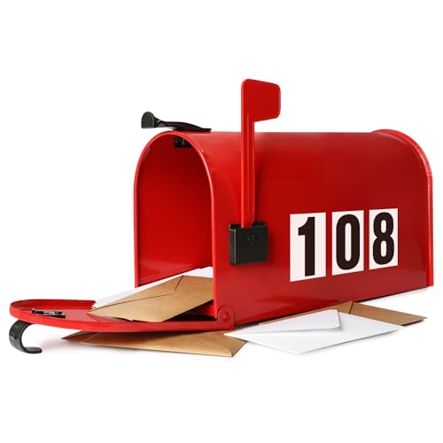 Superflash 4 Inch Reflective Mailbox Numbers - 60 PCS Self-Adhesive White Vinyl