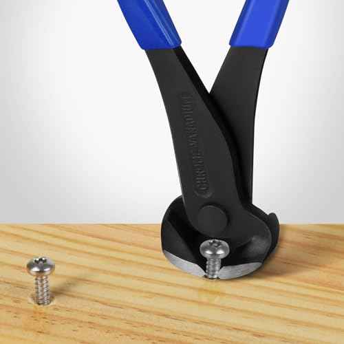 7 Inch Nail Puller, Blue, End Cutting Pliers, High Leverage End Cutting Nipper, Carpenters Pincers, End Snips for Pulling Nails or Cutting Wires