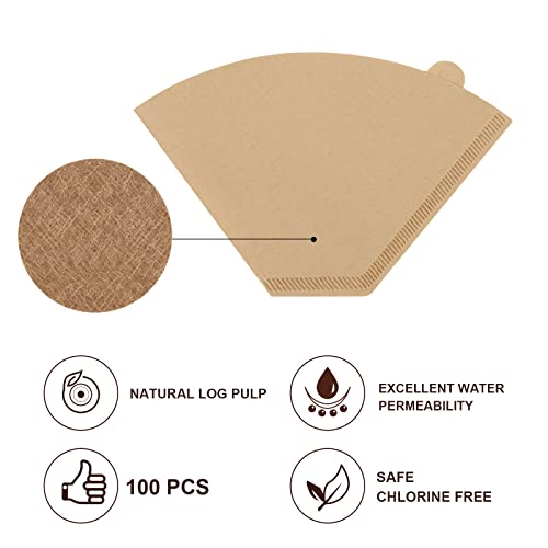 100 Pcs #4 Coffee Filters for Ninja Coffee Maker - Brikinte, BPA-Free, Disposable