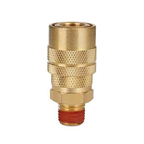 WYNNsky Industrial Air Coupler, 1/4 Inch Body Size, 1/4 Inch NPT Male Threads Size, Brass Air Compressor Hose Fitting
