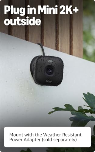 Blink Mini 2K+ Indoor Security Camera System - 2 Cameras, Night Vision, Motion Detection, Black - Plug-in Home & Pet Surveillance