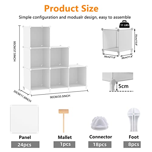 AWTATOS White 6-Cube Closet Organizer Storage Shelf - Multi-Purpose