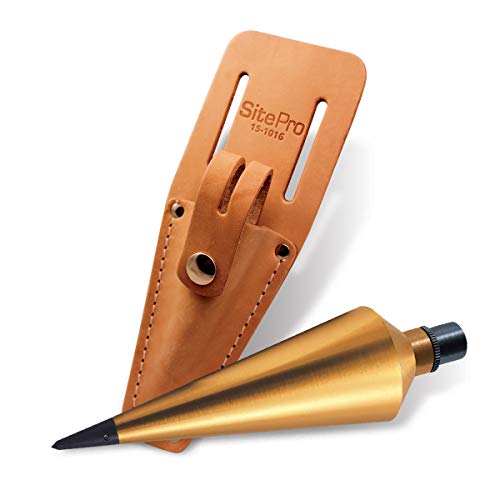 18 oz Brass Plumb Bob with Leather Sheath (15-018S)