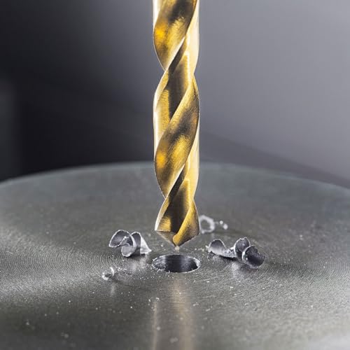 HARFINGTON 12pcs 7/64" Hex Shank Drill Bits 1/4" Titanium Drill Bits Set M35 High Speed Steel Twist Drill Bit 85mm Long Fully Ground for Wood, Stainless Steel, Metal, Plastic Plastic