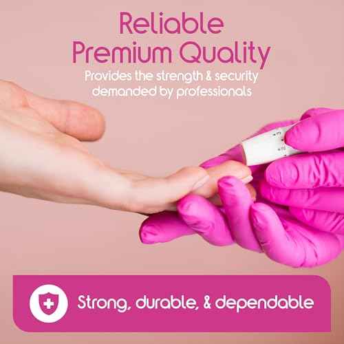 Inspire Pink Gloves Disposable Latex Free | Nitrile Pink Glove Hair and Nail Salon, Esthetician Nitrile Disposable Gloves