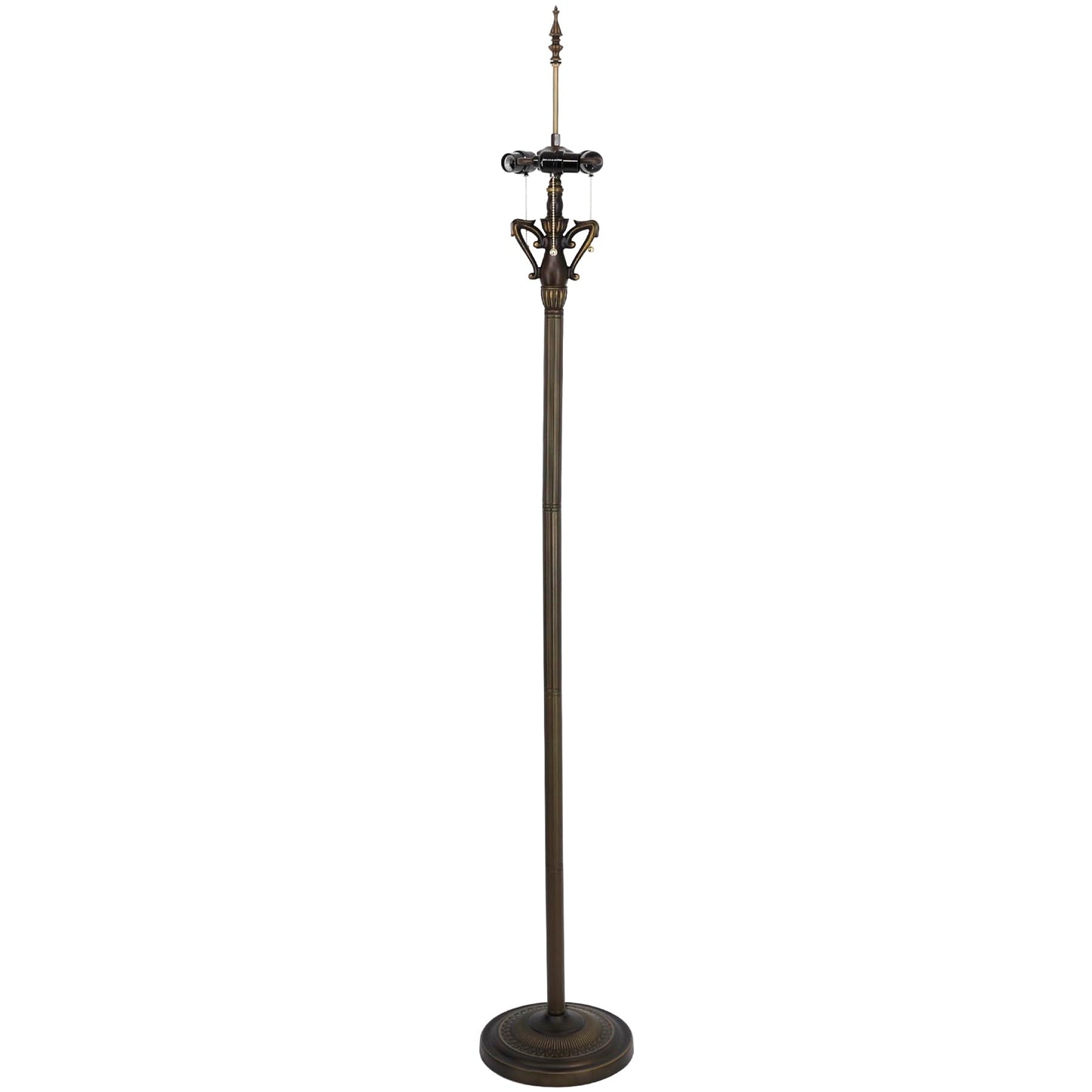 TCODTPOL Tiffany Floor Lamp Base Only, for 16-24 Inch Stained Glass Lampshade Height 71 Inch Bronze Finished Resin Base Antique Standing Lighting Base Replacement Only Wide 11 Inch(B (W11H71 Inch))