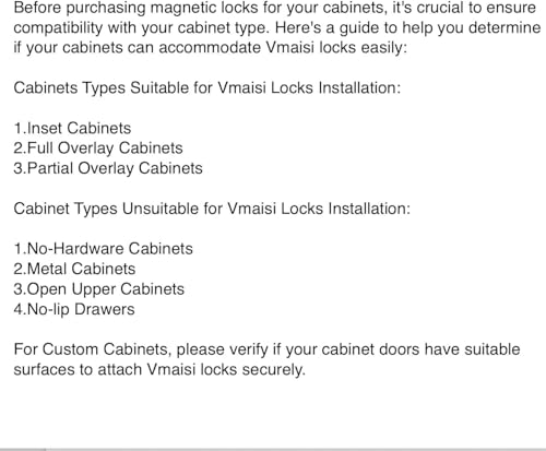 Vmaisi Magnetic Baby & Child Safety Cabinet Locks - Standard 4 Pack