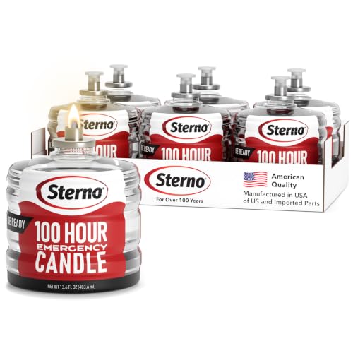 Sterno 100-Hour Emergency Candles 6-Pack for Power Outages & Storms