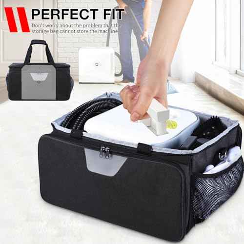 Carry Bag Compatible with Dupray Neat Steam Cleaner, Dupray Neat Steamer for Floors Storage Organizer Adjustable Steam Cleaner Storage Bag with Extra Pockets, Black