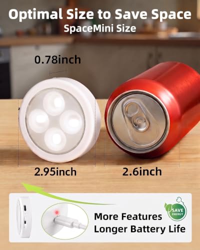 EZVALO White Rechargeable LED Puck Lights 2 Pack - Under Cabinet & Closet Lighting