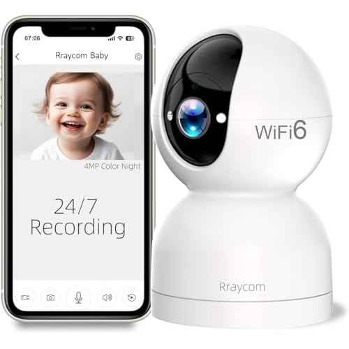 Rraycom 2K Security Camera for Baby Monitor, Pan/Tilt Indoor Cameras for Home Security, Indoor Camera with Motion Detection and Tracking, 2-Way Talk, Color Night Vision,24/7 Cloud &SD, Works w/Alexa