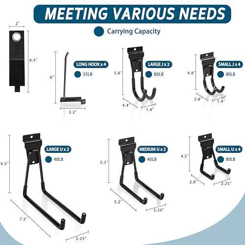 Slatwall Hooks Black 20Pack Firmly and Durable Slatwall Accessories,Perfect for Organizing Garden Tools and Heavy Duty Tools and Garage Hooks Organize Your Space Efficiently