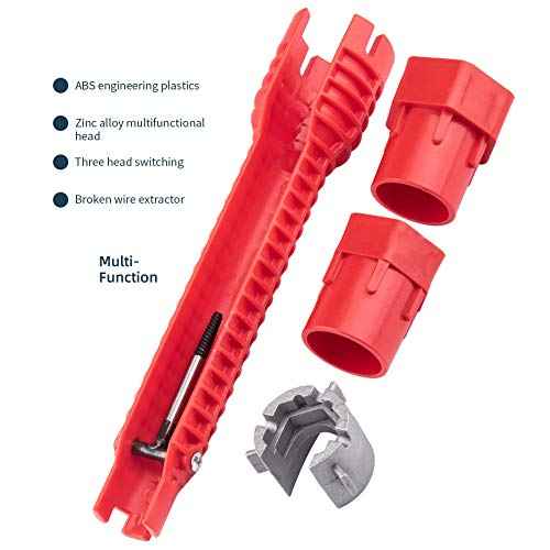 8 in 1 Faucet and Sink Wrench,Multi-Purpose Wrench Plumbing Tool Basin Spanner? for Toilet Bowl/Sink/Bathroom/Kitchen Plumbing and More Repair Hand Tools(COLOR:red)