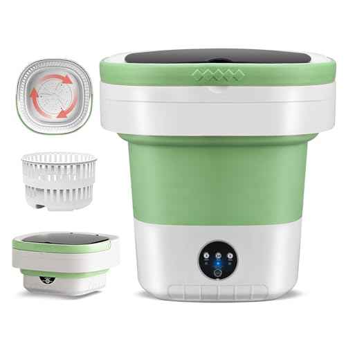 Portable Washing Machine 16L Mini Laundry Washer 3 Modes with Spin Basket Laundry Machine Cleaning Depth Underwear,Baby Clothes Small Shirt for Apartments Dormitories Hotels and Camping (Green)