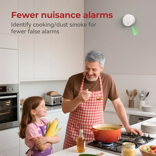 SITERLINK 4-Pack Smoke Detectors with 9V Replaceable Batteries - GS509A, Includes New Batteries