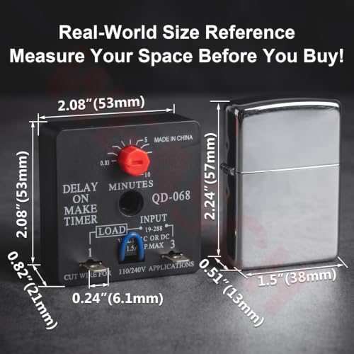 Weasch 2 Pack Adjustable HVAC Delay Timer QD-068, 0.03-10 Min Control