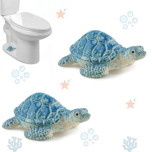 Sea Turtle Toilet Bolt Covers - Decorative Bathroom Screw Caps, 2 Pack