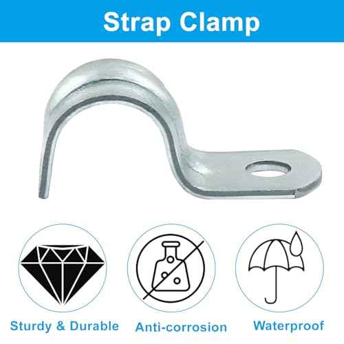 Biaungdo 30 Pcs M12 Rigid Pipe Strap, 1/2 Inch Zinc Plated Steel One Hole Strap Bracket Pipe Clamps Heavy Duty Conduit Clamps Tension Tube Clip Cable Clamp Hanger for Conduit, Pipe Fixing