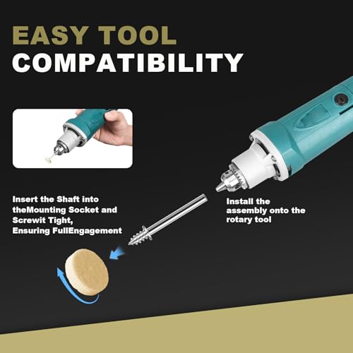 120PCS Polishing Buffing Wheels for Dremel Tool Accessories, 1/8" Shank Rotary Polishing Kit for Metal, Jewelry, Wood, Watches, Plastic, Glass & DIY Restoration