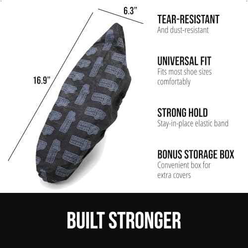 GORILLA GUARD Shoe Covers Disposable, Pack of 50 (25 Pairs) Ankle Booties, Tear and Dust Resistant Accessories for Work, Heavy Duty Safety Boot Cover for Indoors and Outdoors, Secure Fit Black