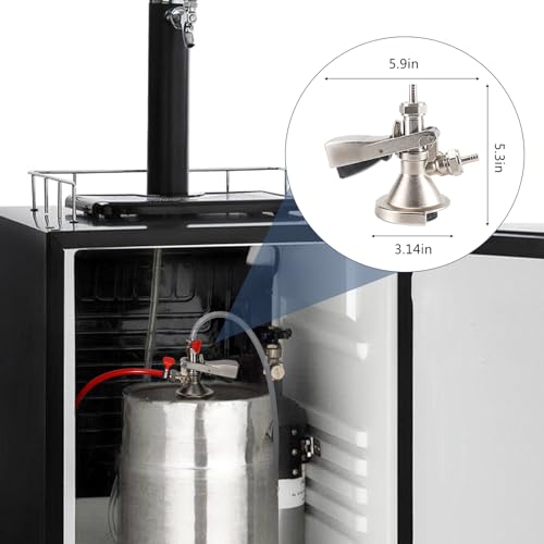 Hilangan A-Type German Slider Keg Coupler with SS304 Probe, Brass Body, 60psi Relief