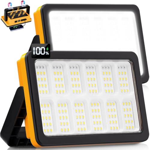 2-Pack Rechargeable LED Work Light with Magnetic Stand - Waterproof & 180° Rotatable, Multi-Mode Portable Lighting for Work & Emergency - ATFIXM