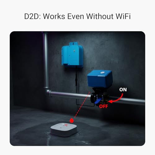 YoLink Water Leak Sensor 4-Pack with 105dB Alarm and Hub - Smart Water Detection Kit, Long-Range IoT Security System