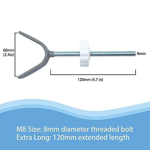 Baby Gate Banister Adapter Y-Spindle Rods - M8(8mm) for Pressure Mounted Baby and Pet Safety Stair Gates with Extra Long Wall Mounting Screws Rod & Bolts (Y-Grey-2 Pack)