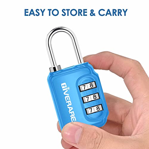GIVERARE 2-Pack 3-Digit Combination Lock Keyless Luggage & Gate Lock, Weatherproof
