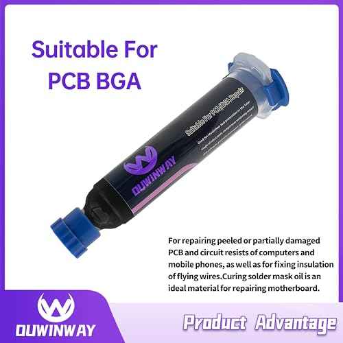 20cc Black UV Solder Mask Ink,Black UV Curing Solder Mask Ink,Black UV Solder Mask Ink,UV Curing Black Solder Mask BGA PCB Solder Resist Ink with Arcing Prevention, Prevent Corrosive Arcing