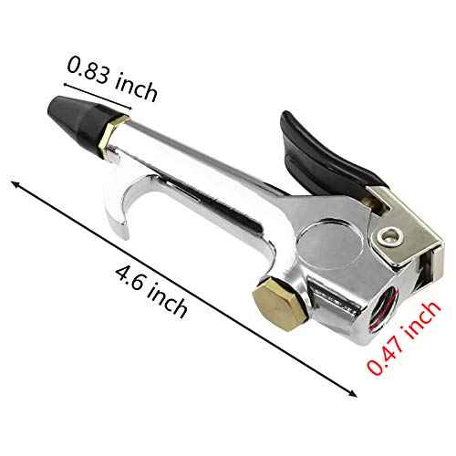 2PCS 1/4" NPT Lever Blow Gun - Air Nozzle Blow Gun with Rubber and Safety Tip Nozzles - Blow Gun Air Tool for Home Cleaning Auto Repair