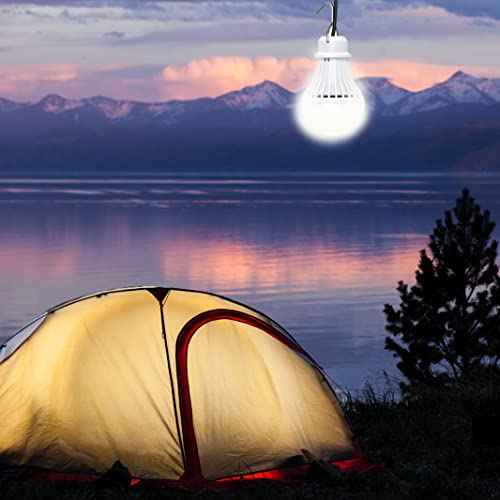 USB LED Light Bulb Camping Latern Outdoor Light with Simple Switch, Portable LED Bulb 5V 5W for Garage Warehouse Car Truck Fishing Boat Outdoor Emergency Light White Lamp 2.5m/8.2ft¡¦