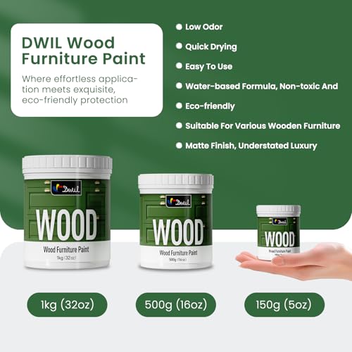 DWIL Matte Finish Furniture Paint - 5 Oz White for Cabinets & Furniture - Water-Based, Non-Toxic, Easy to Apply - Pack of 1
