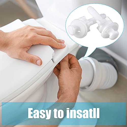 Jetec 2 Pack White Toilet Seat Screws Kit - Plastic Bolts, Nuts & Washers for Replacement