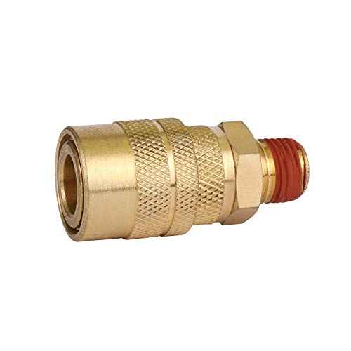WYNNsky Industrial Air Coupler, 1/4 Inch Body Size, 1/4 Inch NPT Male Threads Size, Brass Air Compressor Hose Fitting