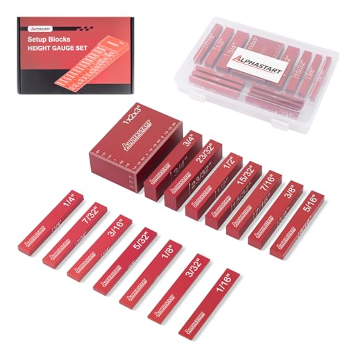Alphastart 15-Piece Aluminum Height Setup Blocks for Router Table & Table Saw, 0.001 Inch Precision
