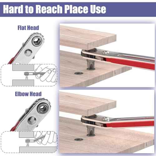 Yakamoz Mini Ratchet Screwdriver Set, 2Pcs Small Ratcheting Offset Screwdrivers 90 Degree Right Angle Screwdriver Wrench 1/4 Inch Hex Screw Driver for Tight Spaces