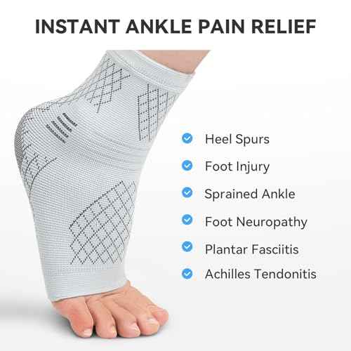 INDEEMAX 2 Pack Ankle Brace for Sprained Ankle, Arch Support Compression Sleeve Socks for Women & Men, Achilles Tendonitis Brace Wraps for Plantar Fasciitis, Foot Swelling Relief